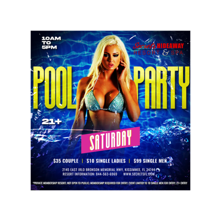 Saturday Pool Party 10am - 5pm