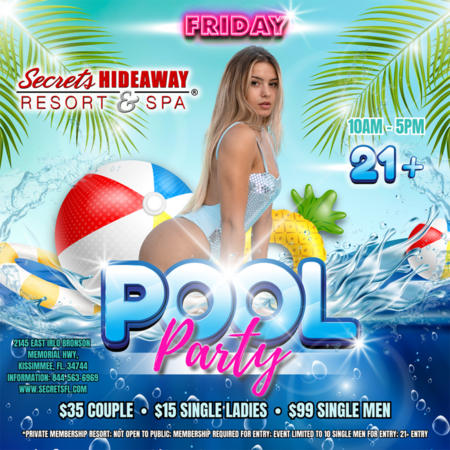 Friday Pool Party 10am-5pm - PodBash
